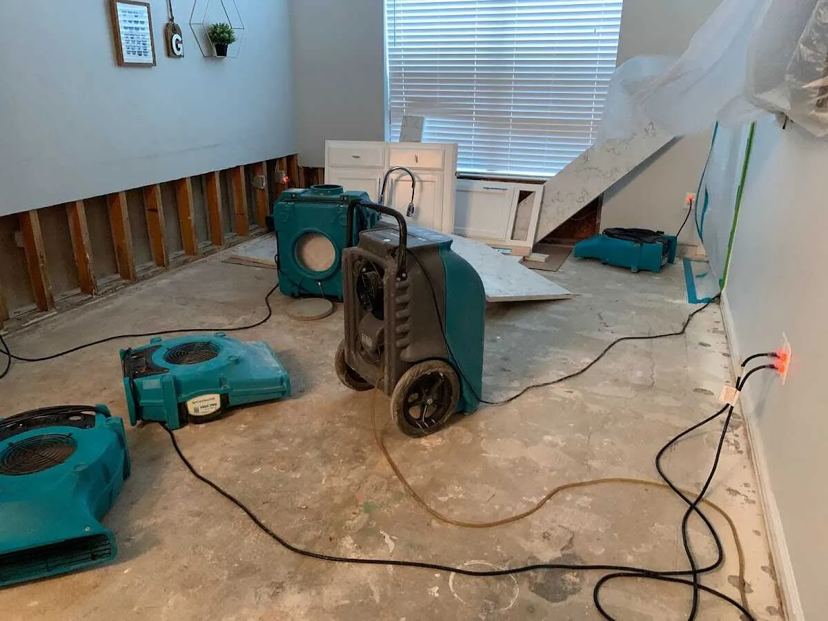 Dehumidifier in flood-cut room for Water Extraction & Removal in Brambleton